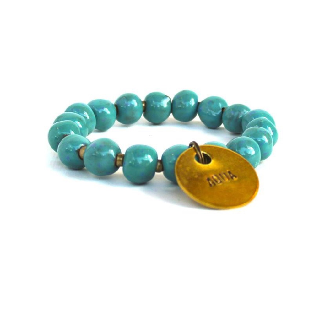 Simbi Haiti aqua charm bracelet